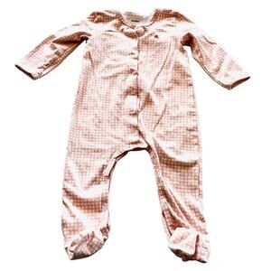 Antebies baby girl star plaid cotton footsie size 6-9 months